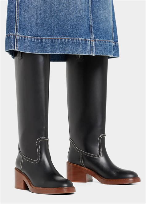 Chloe Mallo Tall Leather Boots 